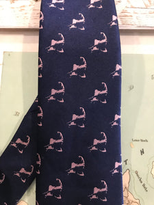 Navy Blue and Pink Cape Cod and the Islands Neck tie- 100% Silk