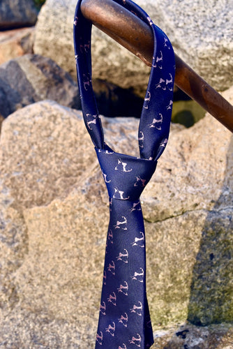 Navy Blue and Pink “Twill” Cape Cod and the Islands Neck Tie- 100% Silk