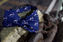 Load image into Gallery viewer, Navy Blue and Pink Cape Cod and the Islands Bow Tie-100% Silk